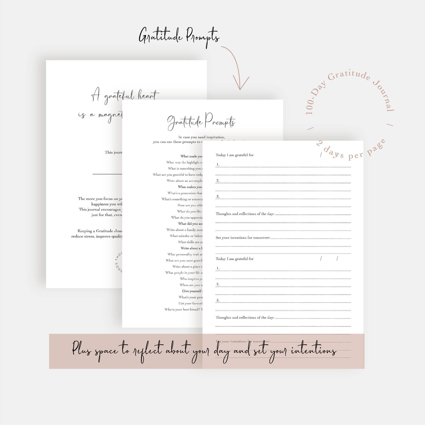 Gratitude Gold Foiled Journal - Daily reflection Journal