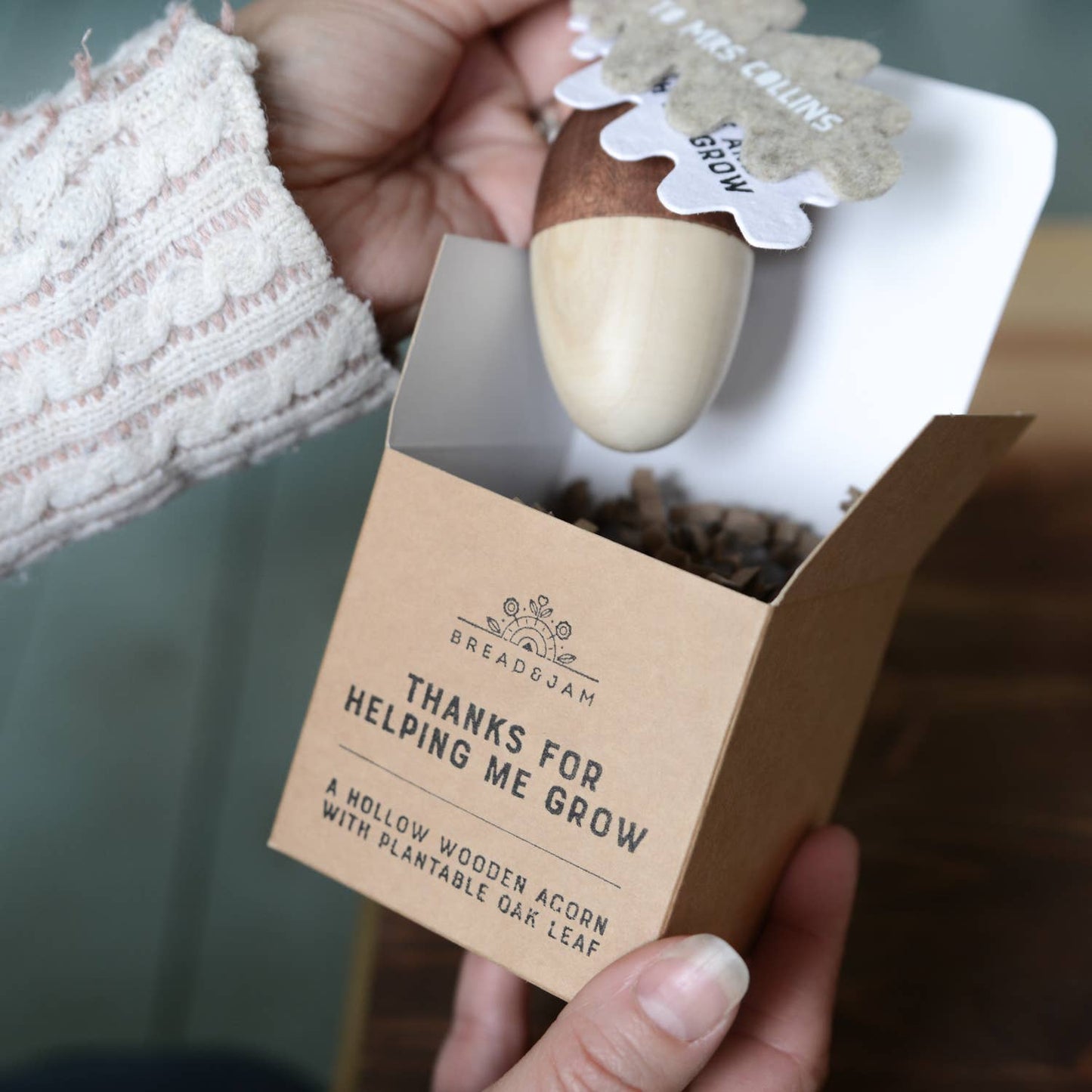 Hand-Turned Wooden Acorn Keepsake Gift