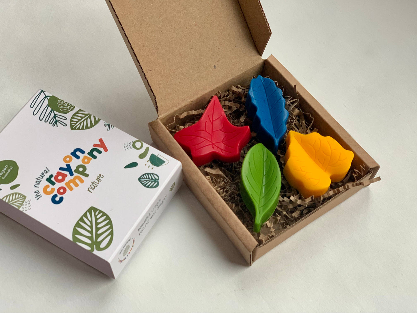 Set of 4 Leaf Shaped Crayons – Handmade, Vegan Friendly & Eco-Conscious