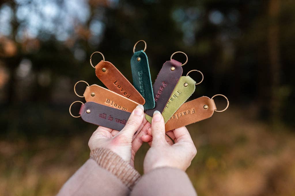 Leather Encouragement Keyrings