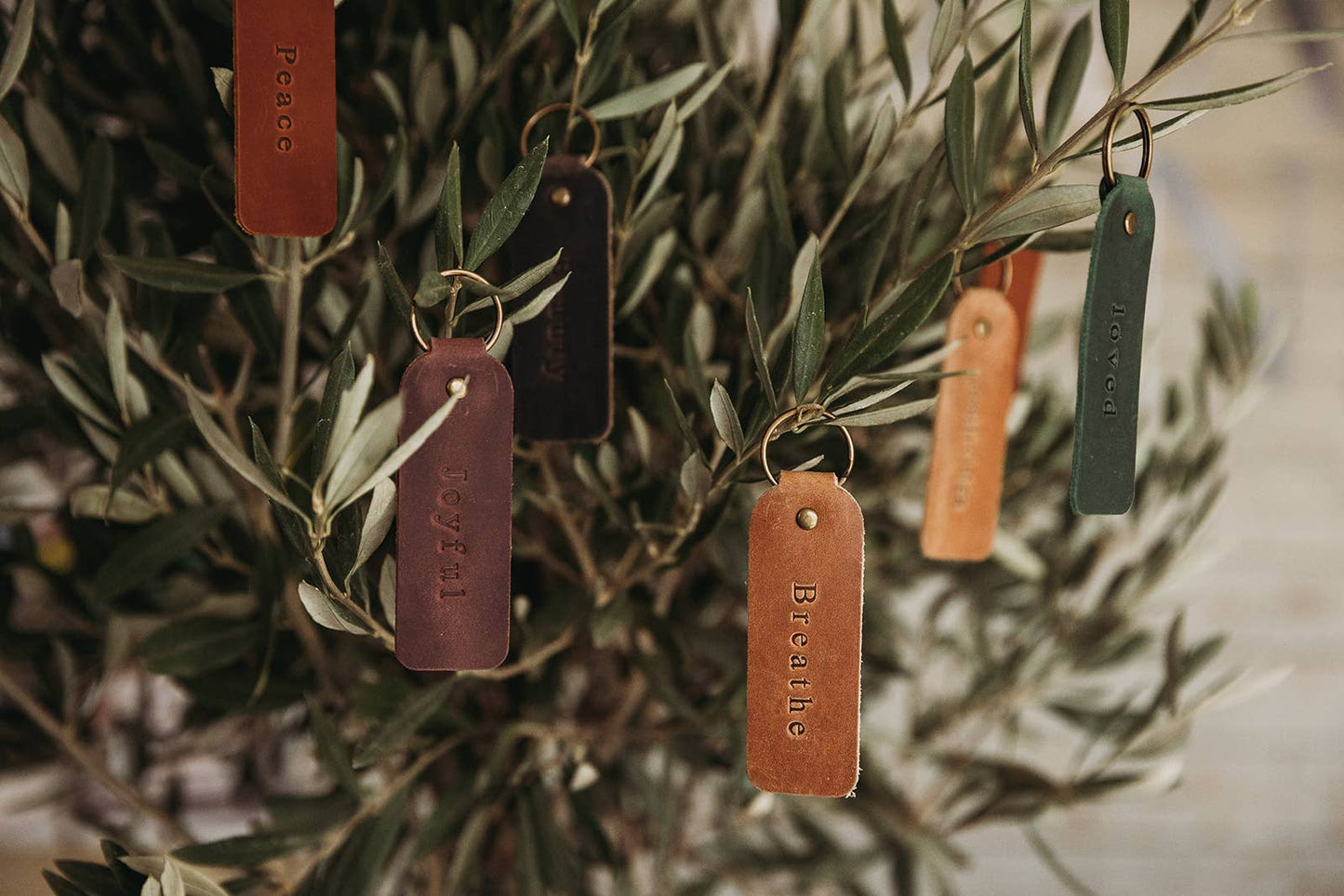 Leather Encouragement Keyrings