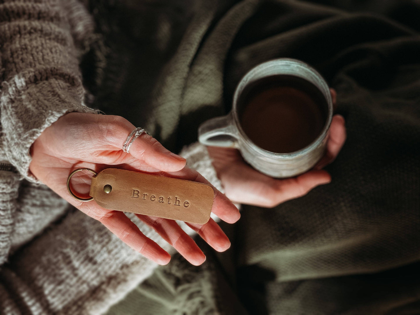 Leather Encouragement Keyrings