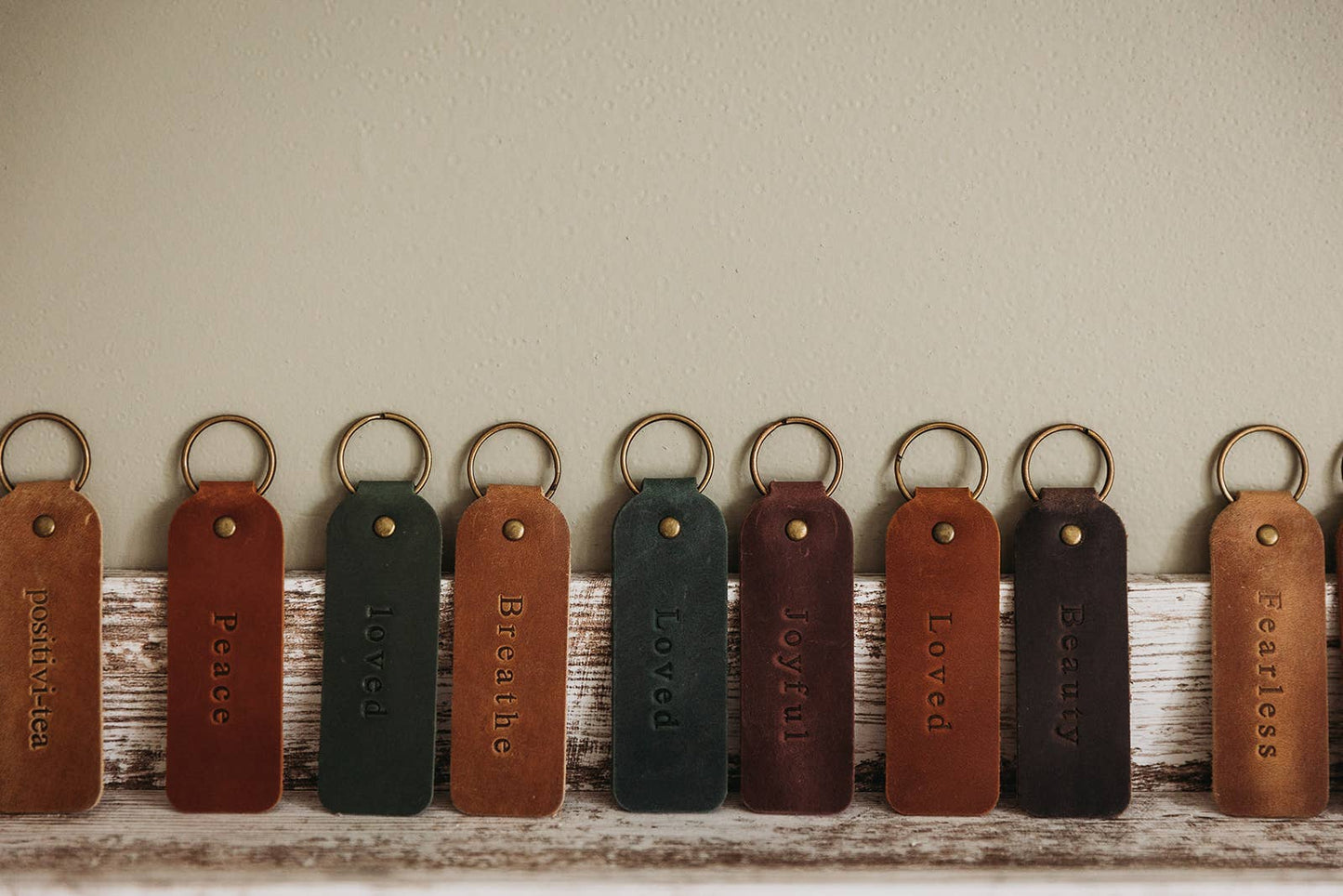 Leather Encouragement Keyrings