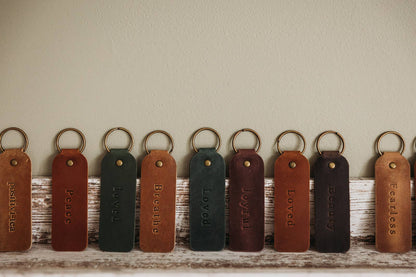 Leather Encouragement Keyrings