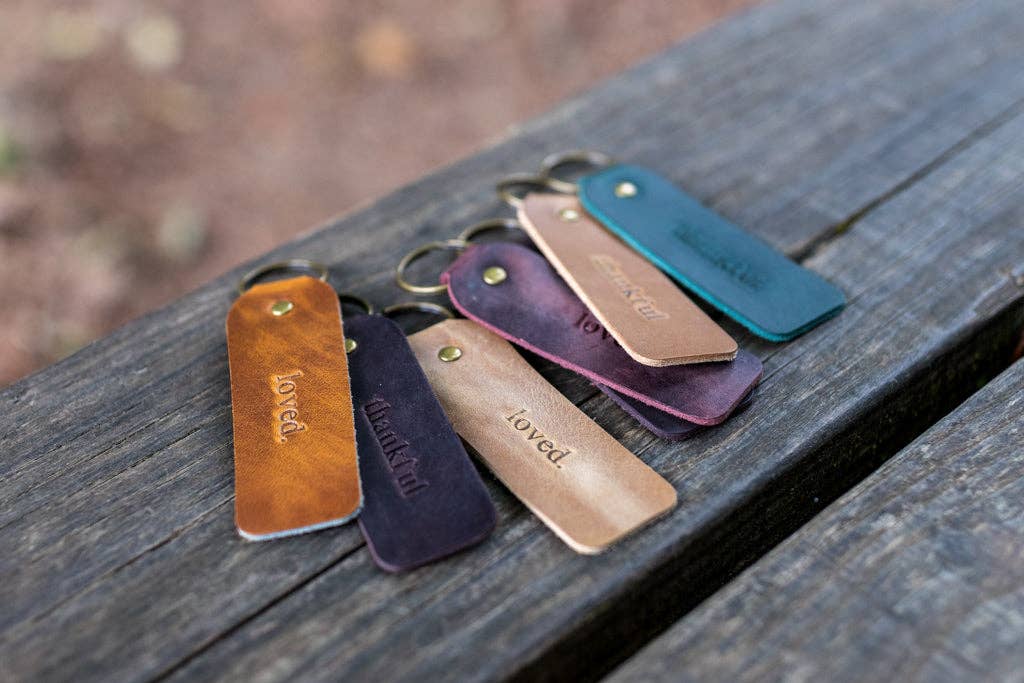 Leather Encouragement Keyrings