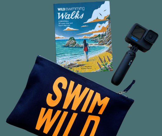 Navy \ Neon Orange Swim Wild Zip bag